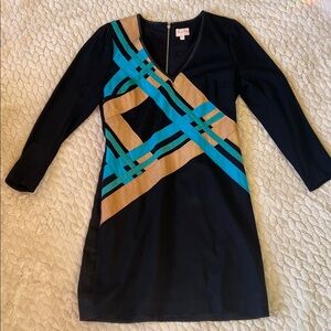 Tracy Reece Dress • Leather Appliqué Panels • Zipper Details • Above the Knee